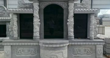 六盘水 芝麻灰高档墓碑，土墓，可定制