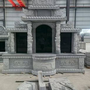 六盘水 芝麻灰高档墓碑，土墓，可定制