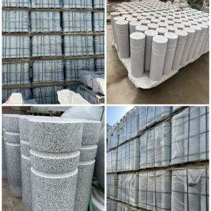 六盘水 芝麻白花岗岩挡车柱、隔离柱多少钱