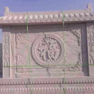 六盘水 芝麻白花岗岩屏风，照壁，影壁