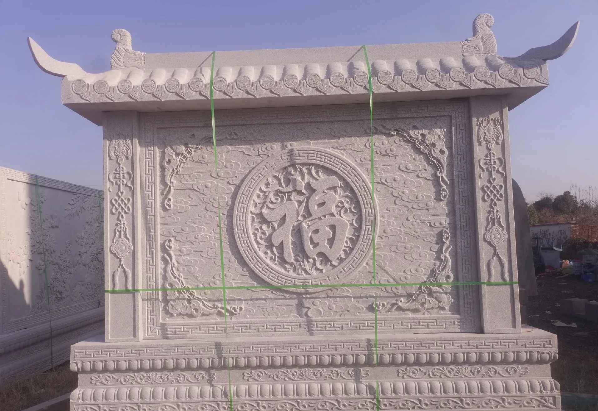 六盘水 芝麻白花岗岩屏风，照壁，影壁